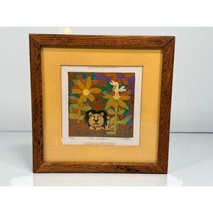 Al Robi Original Lion Linocut Art Signed 137/275 "The Concert" Framed With COA